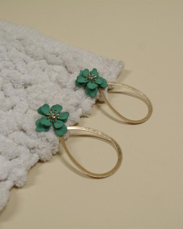 ARETES FLORES VERDES