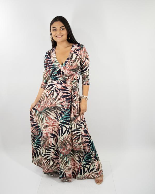 VESTIDO ROSADO CON AZUL   JEANNETE XLARGE
