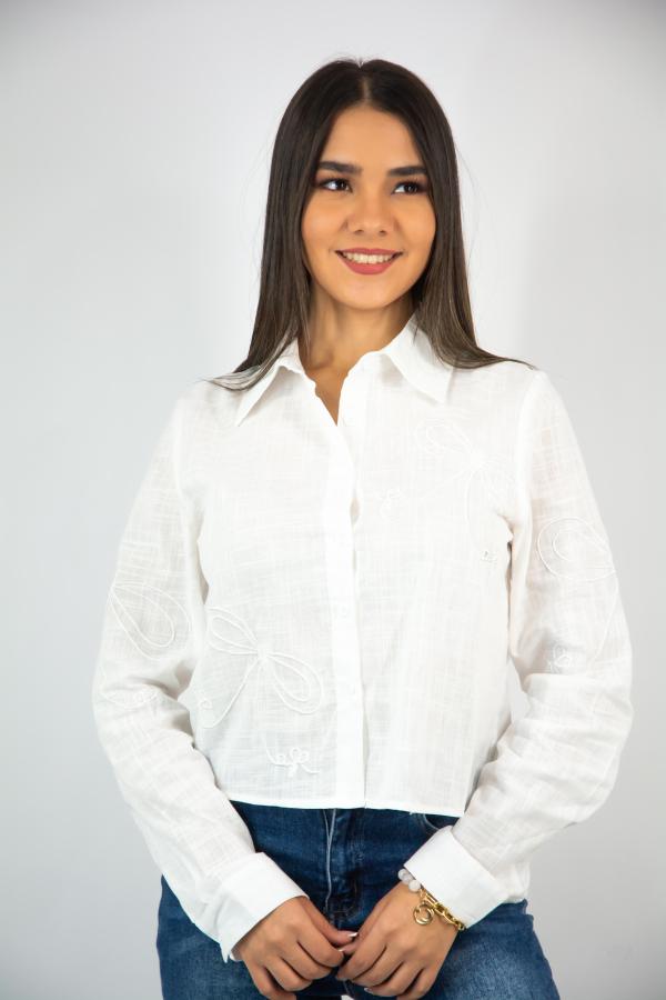 BLUSA BLANCA RED LEAF MEDIUM