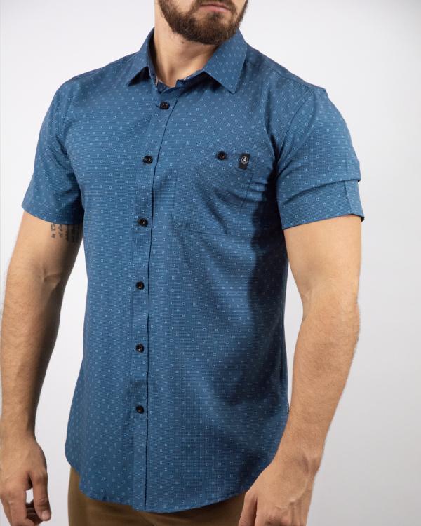 CAMISA BLACK OUT  AZUL PUNTOS MEDIUM