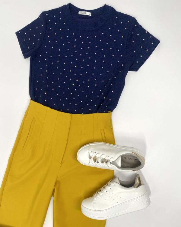 BLUSA AZUL PERLAS TABA SMALL