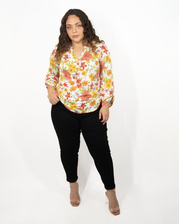 BLUSA BLANCA FLORES DNA 3XLARGE