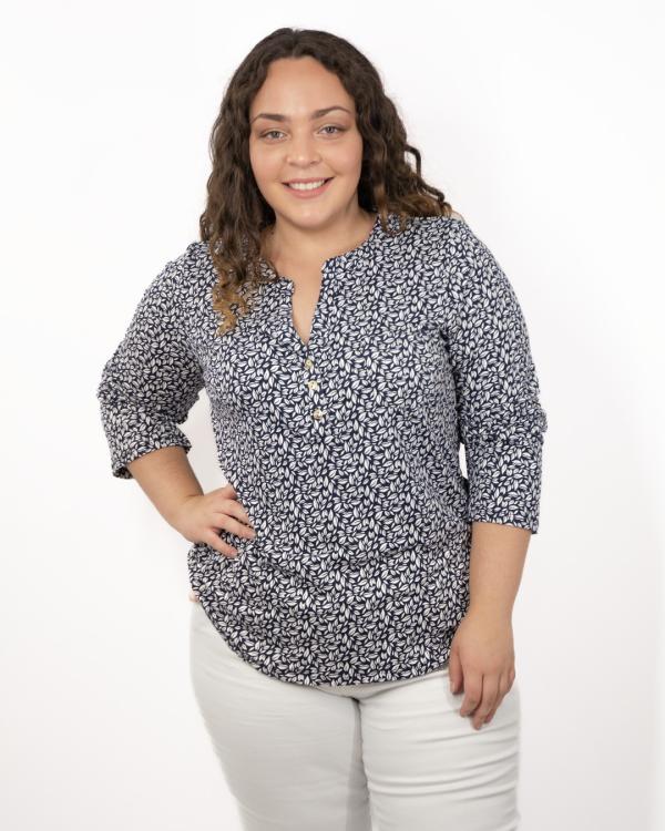 BLUSA AZUL FLORES DNA 2 XLARGE