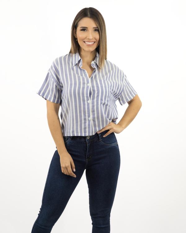 BLUSA CELESTE RAYAS LOVE TREE LARGE