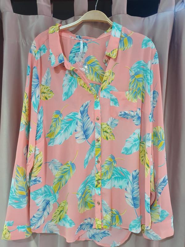 BLUSA PAPAYA HOJAS DNA 3X LARGE