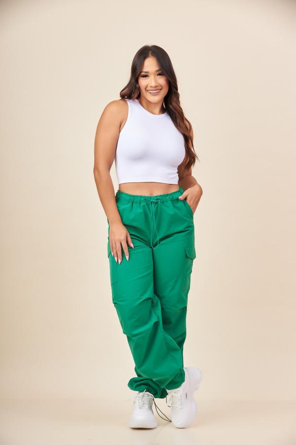 PANTAL&Oacute;N CARGO VERDE LOVE TREE LARGE