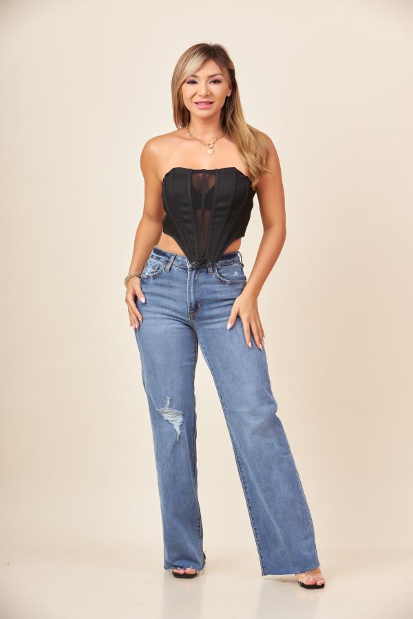 PANTAL&Oacute;N MEZCLILLA MEDIUM IYM 9