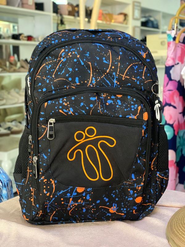 BOLSO Y MOCHILA NEGRO/ANARANJADO TOTTO UNITALLA