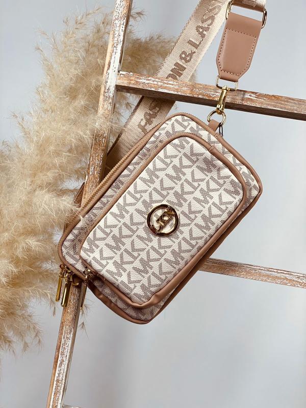 BOLSO BLANCO Y BEIGE LKN