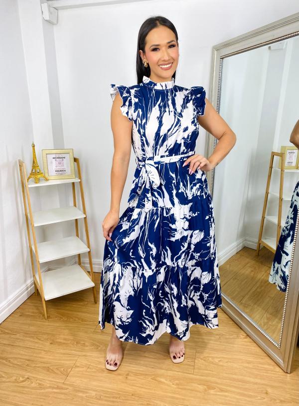 VESTIDO AZUL/BLANCO MISS KELLY SMALL