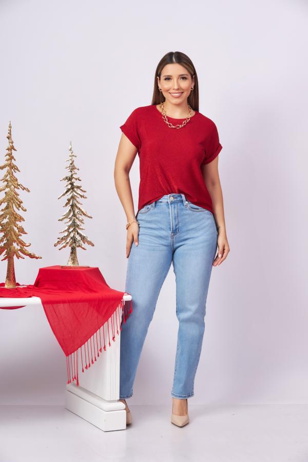 BLUSA ROJA TABA MEDIUM
