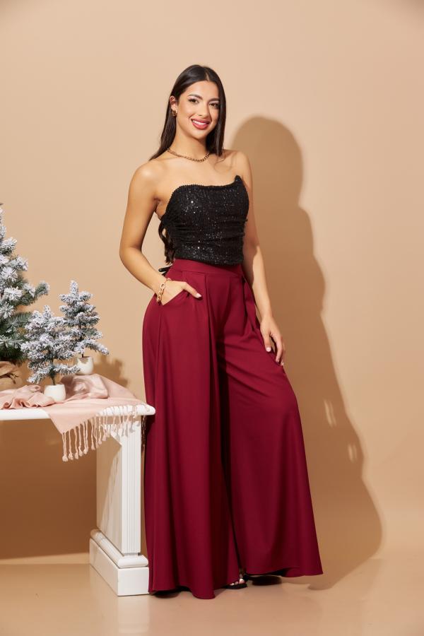 PANTAL&Oacute;N VINO NYLON MEDIUM