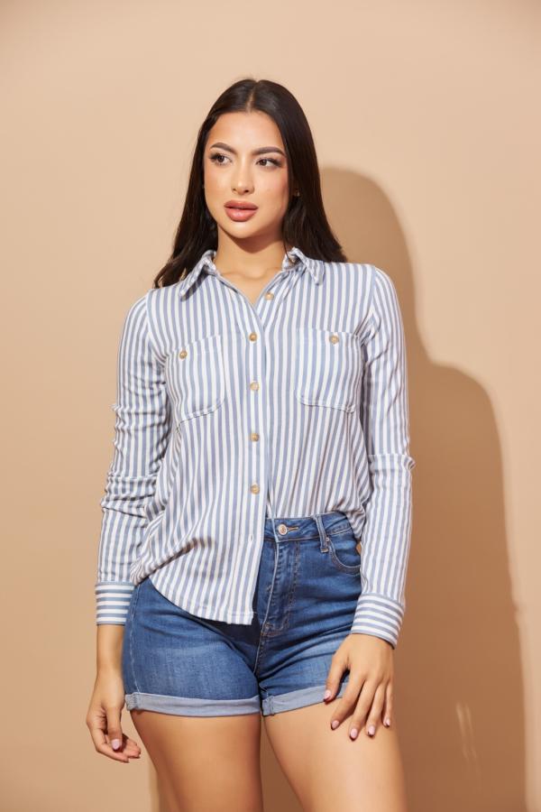BLUSA RAYAS CELESTES BLU PEPPER MEDIUM