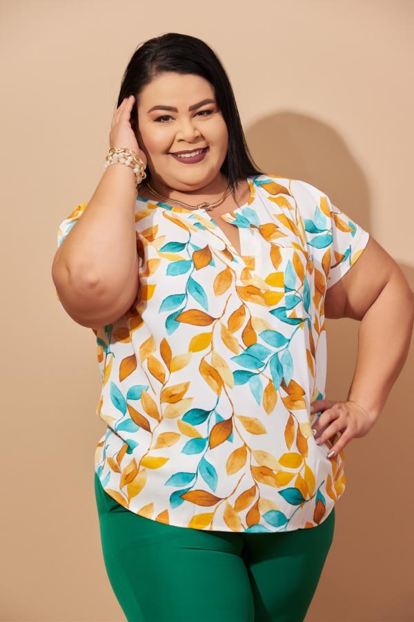 BLUSA BLANCA HOJAS DNA XLARGE