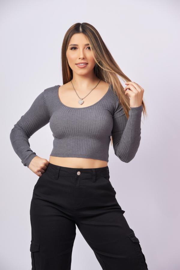 BLUSA GRIS LOVE TREE MEDIUM