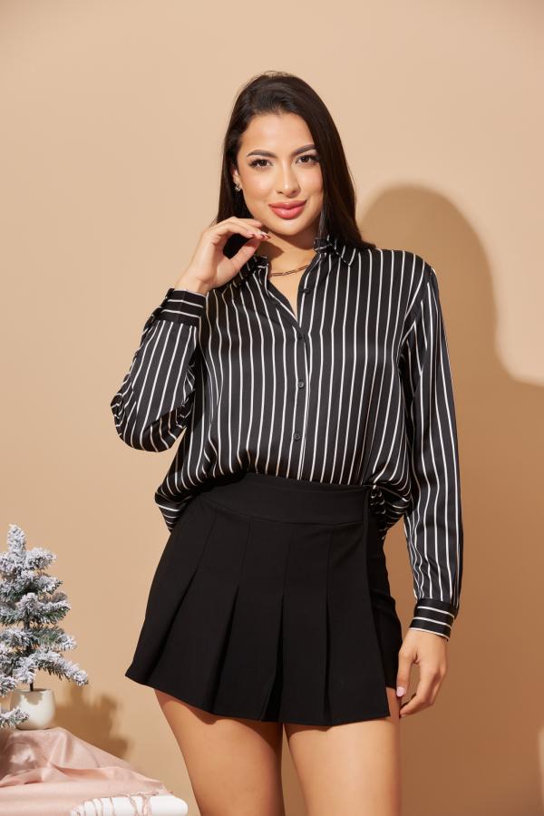 BLUSA NEGRA RAYAS AMBIANCE MEDIUM