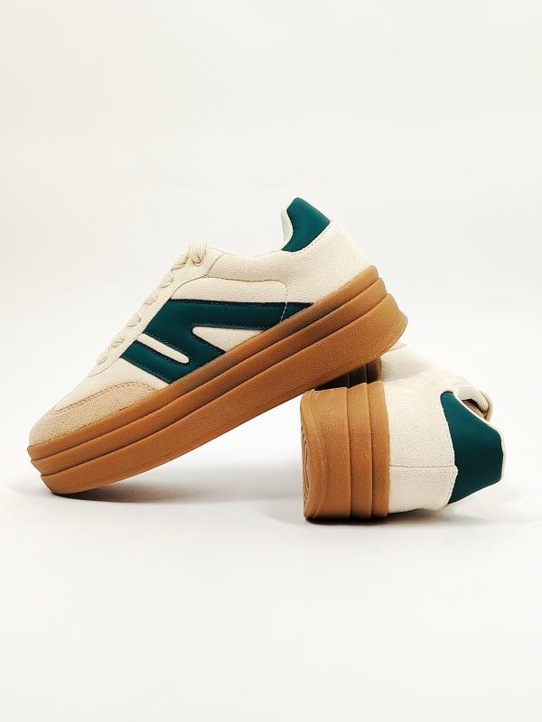 TENNIS BEIGE/VERDE LA SHEELAH 7.5