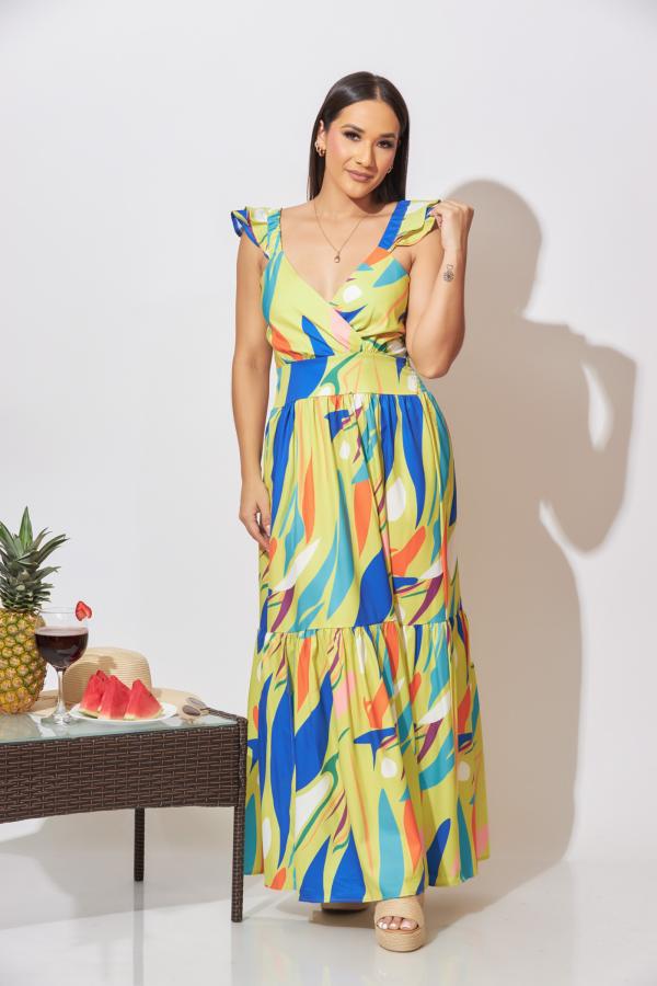 VESTIDO VERDE FLORES FASHION MEDIUM