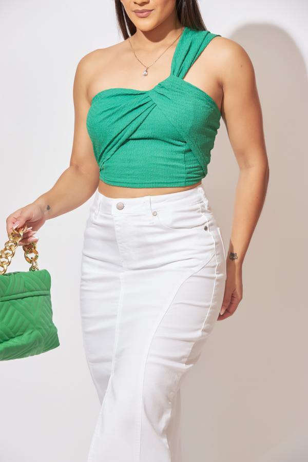 BLUSA VERDE CRUZADA LARGE