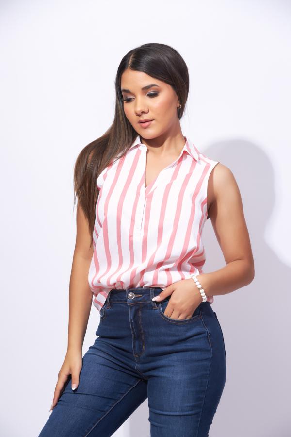 BLUSA BLANCA/CORAL RHINO MEDIUM