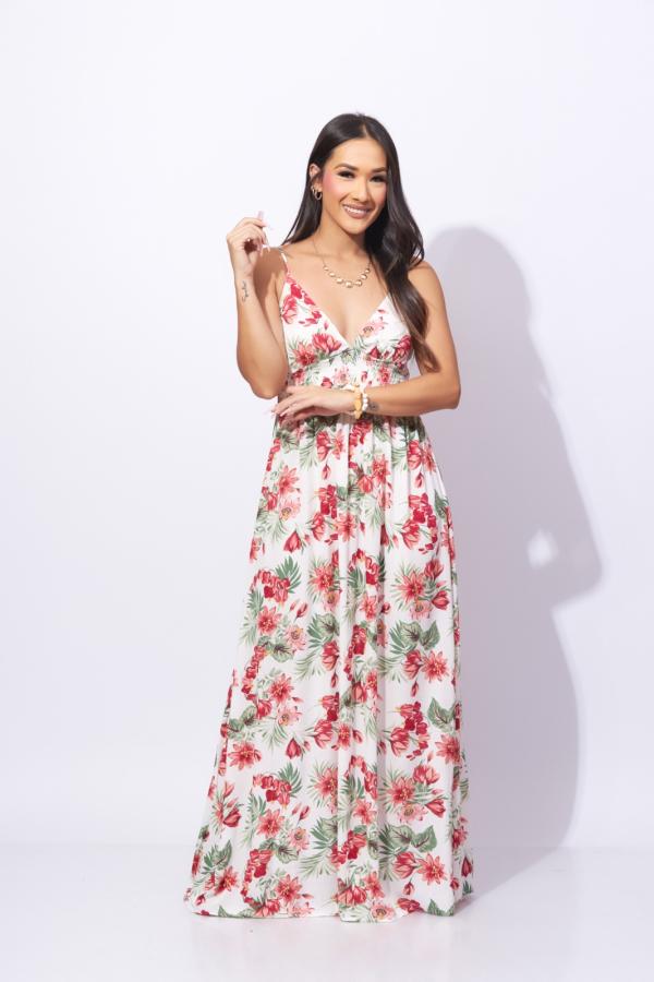 VESTIDO BLANCO FLORES AMBIANCE LARGE