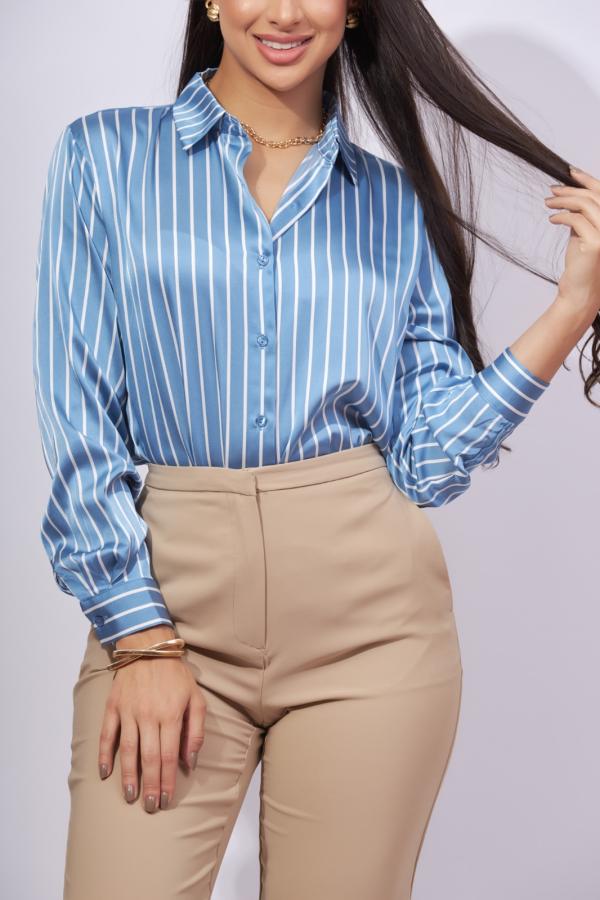 BLUSA CELESTE RAYAS AMBIANCE LARGE