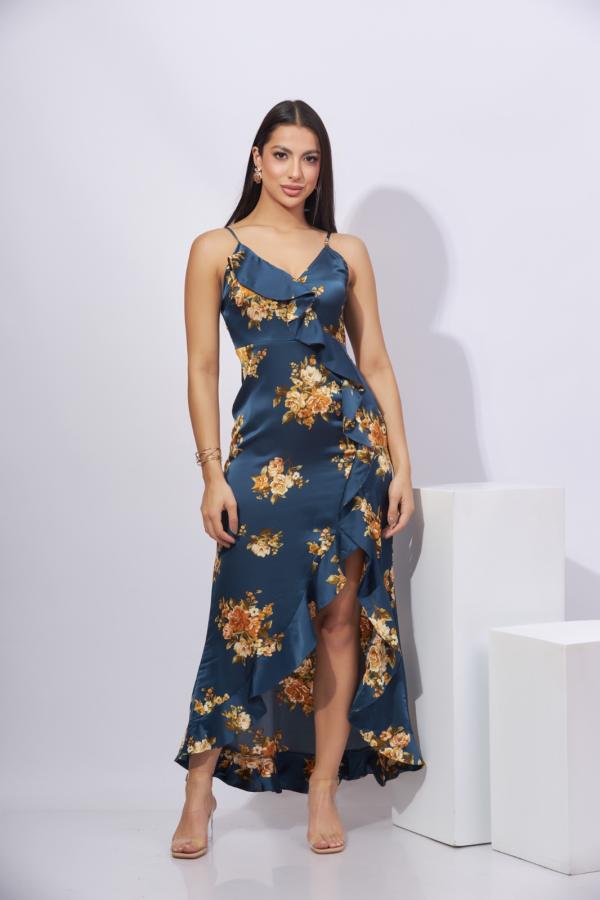 VESTIDO AZUL FLORES DRIVER MEDIUM