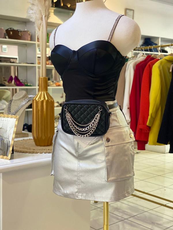 CROP TOP NEGRO HAUTE MONDE MEDIUM