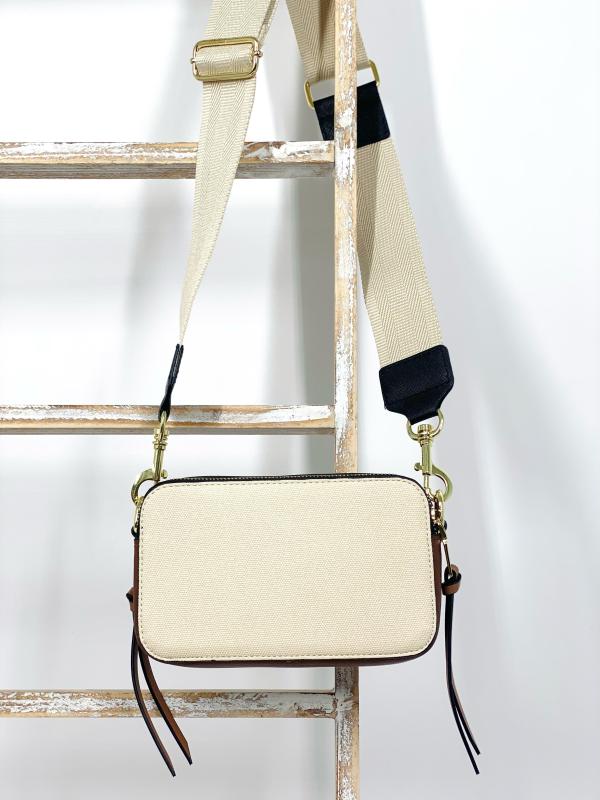 BOLSO BEIGE CON CAFE