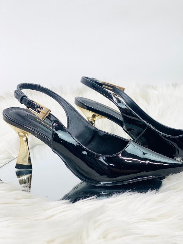 ZAPATOS NEGROS DE TACON BAJO 39