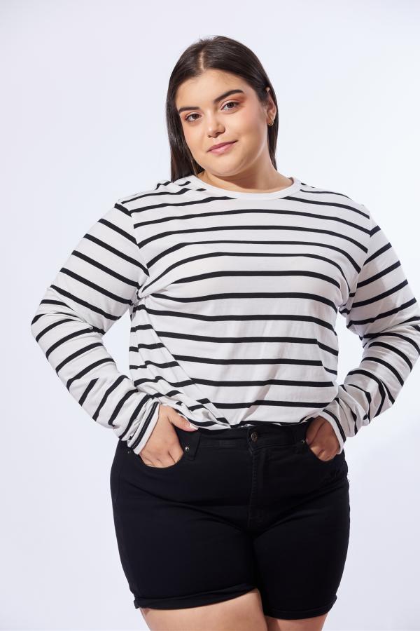 BLUSA BLANCA/NEGRAS 2 XLARGE