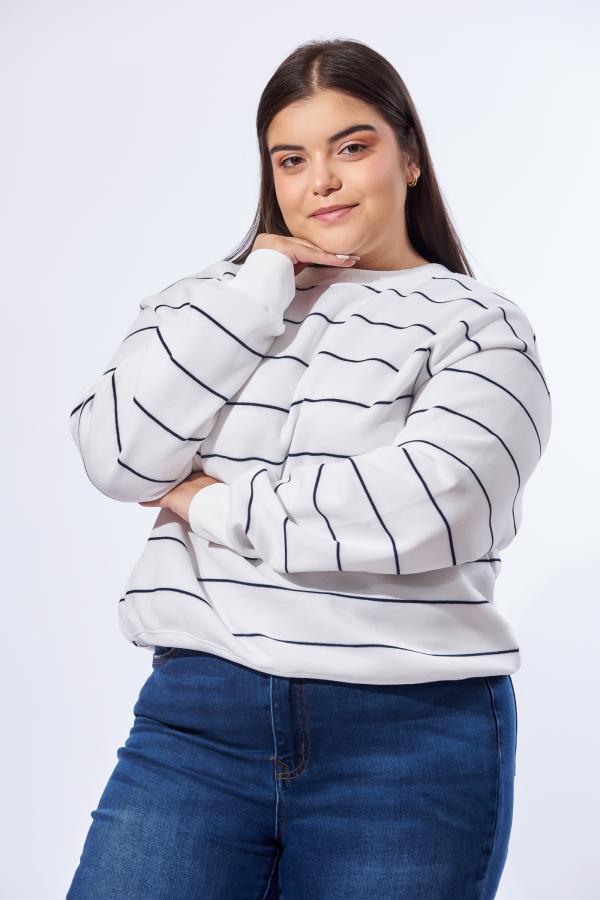 SUETER BLANCO/AZUL ACTIVE 2XLARGE