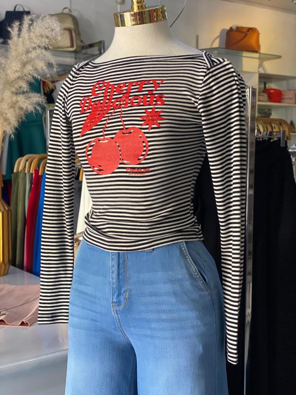 BLUSA NEGRO/BLANCO  ACTIVE MEDIUM