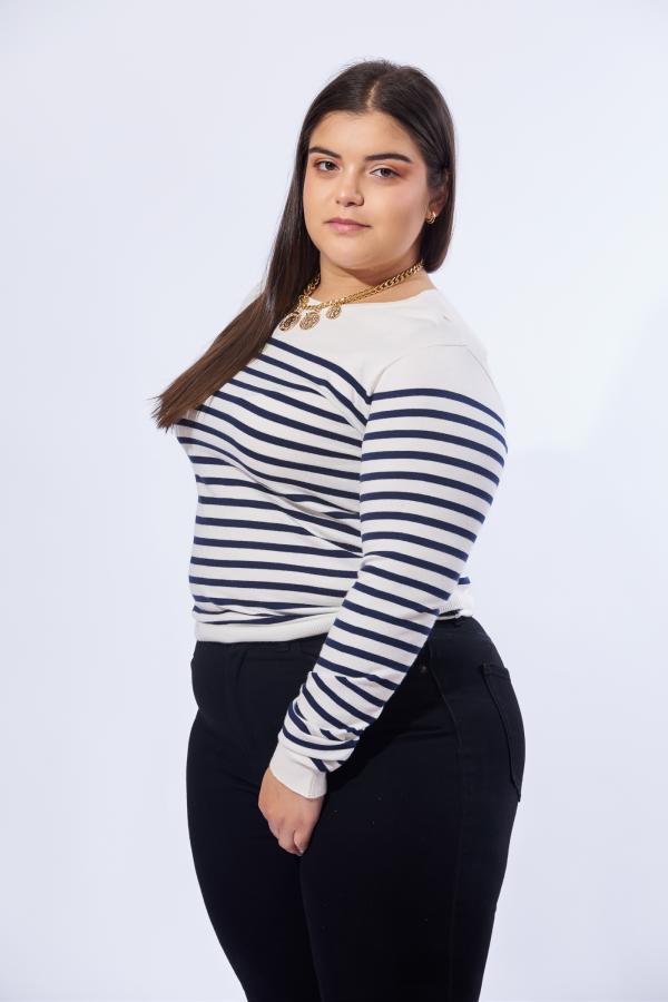 SUETER AZUL RAYAS ACTIVE 2X LARGE