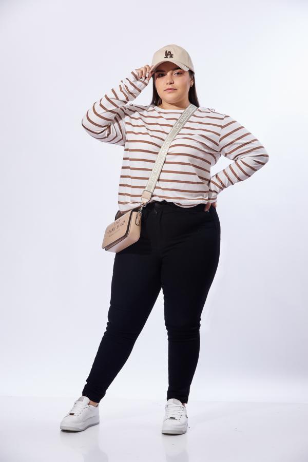 BLUSA BLANCA/BEIGE 1XLARGE