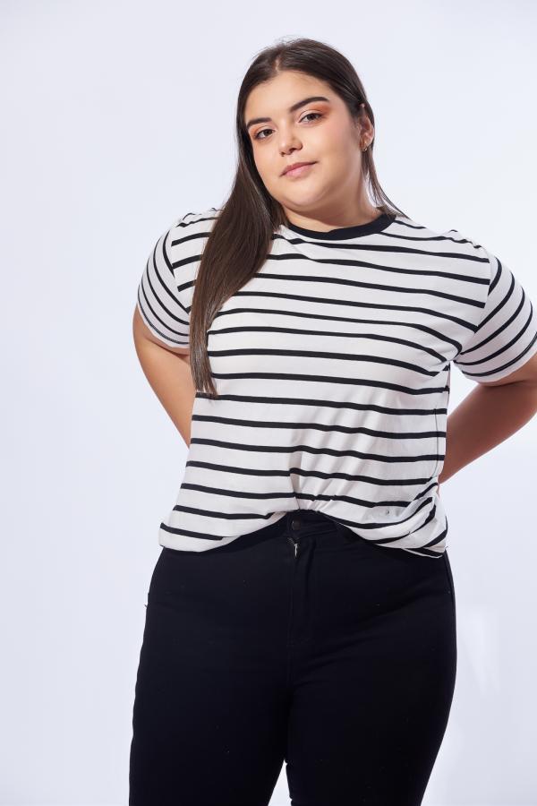 BLUSA BLANCA/NEGRO ACTIVE SMALL