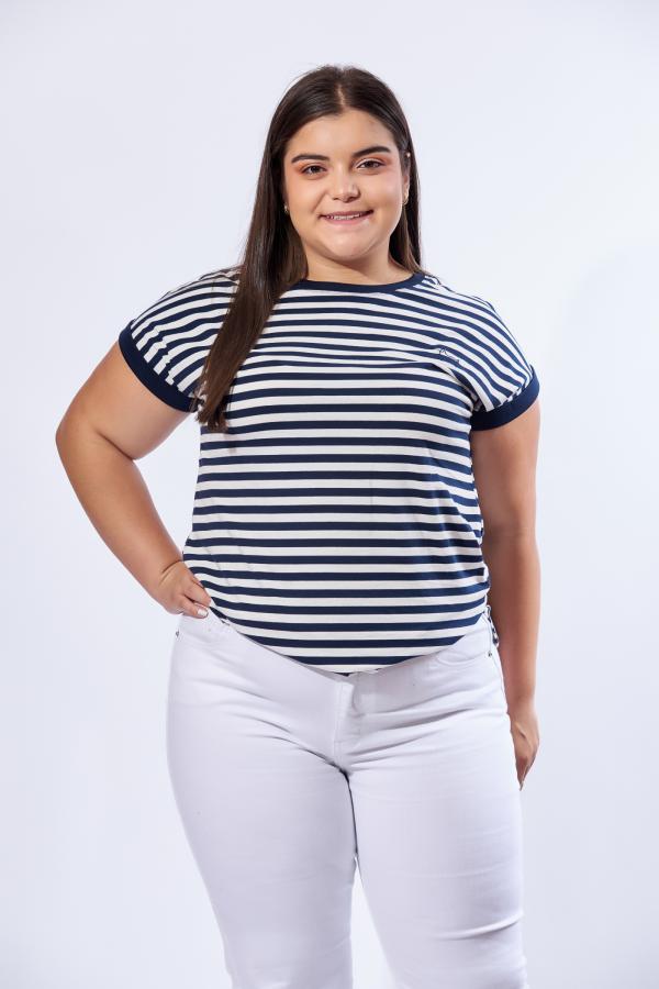 BLUSA AZUL/BLANCO  TABA SMALL