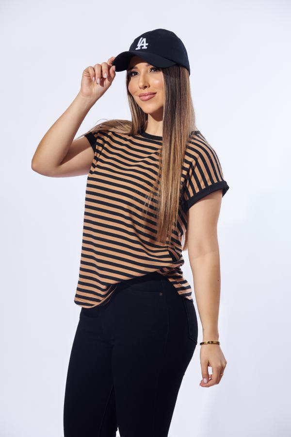 BLUSA BEIGE/NEGRO  TABA MEDIUM