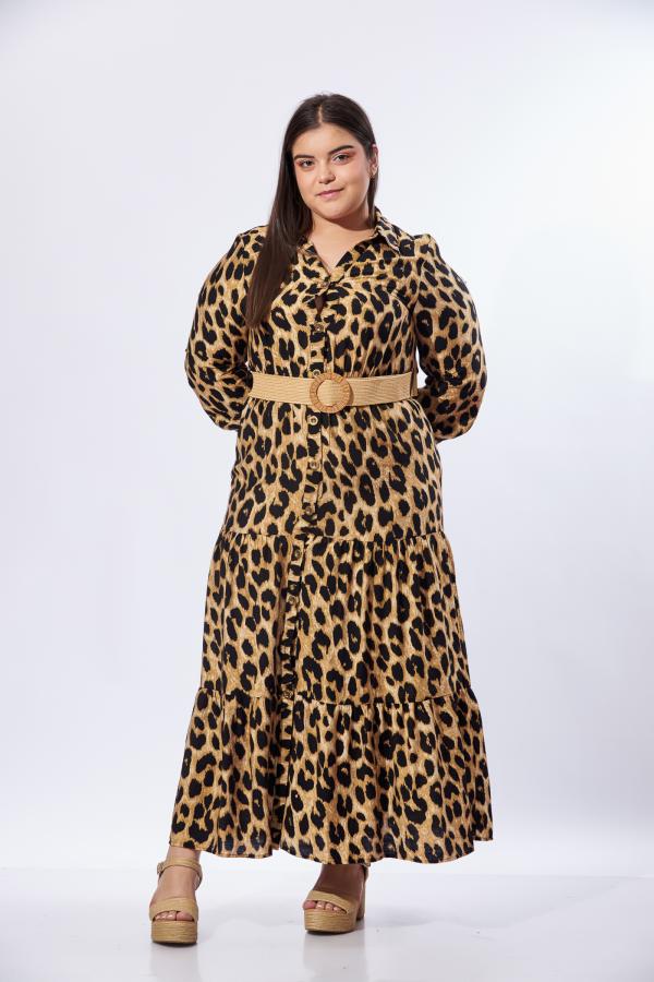 VESTIDO ANIMAL PRINT RED LEAF 2XLARGE