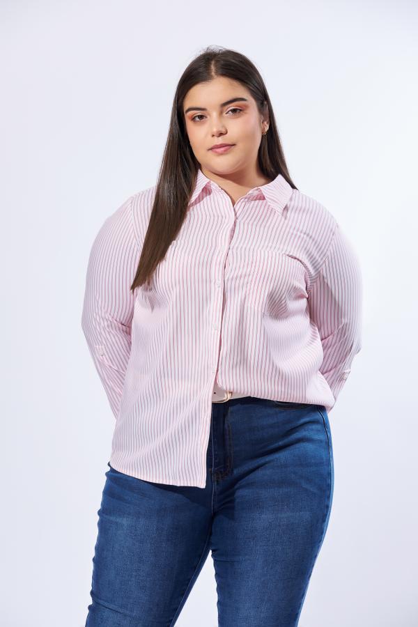 BLUSA ROJAS/BLANCO RAYAS RHINO X LARGE