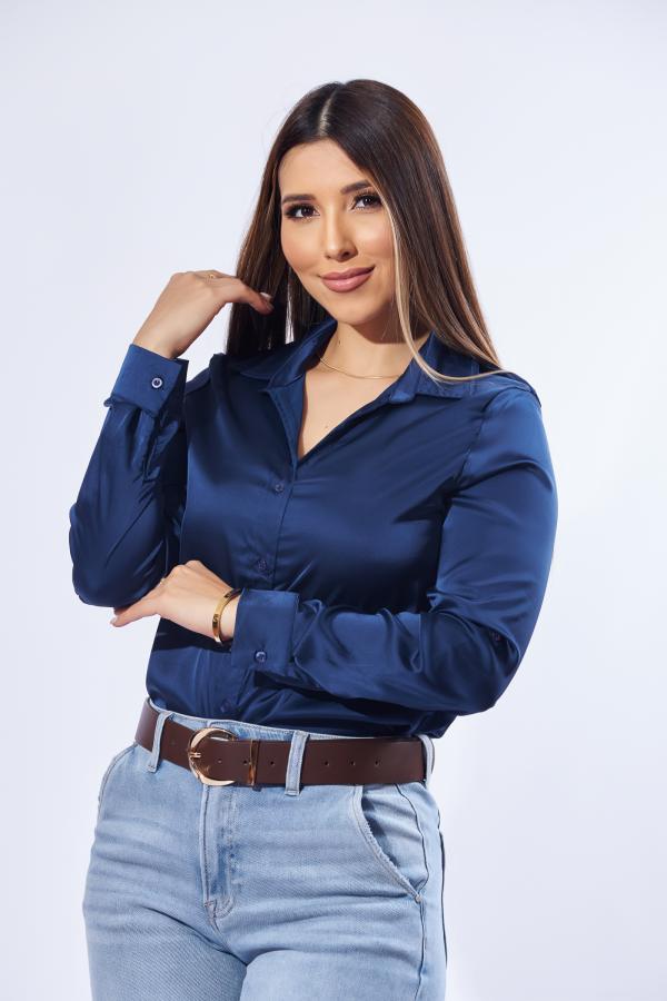 BLUSA AZUL MICHEL LARGE
