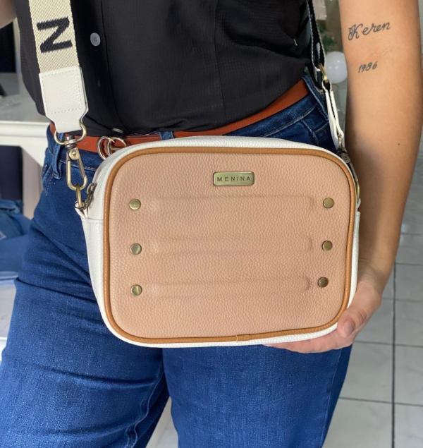 BOLSO BEIGE/BLANCO MENINA