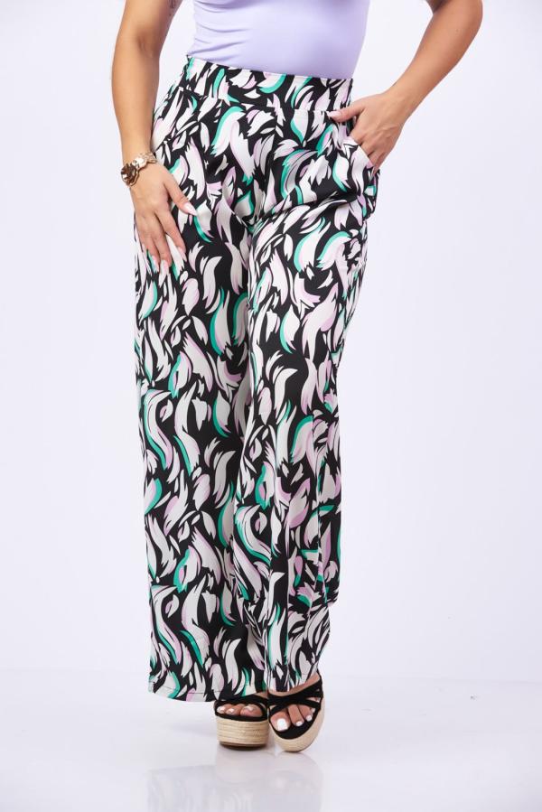 PANTAL&Oacute;N NEGRO FLORES ONLY4U MEDIUM