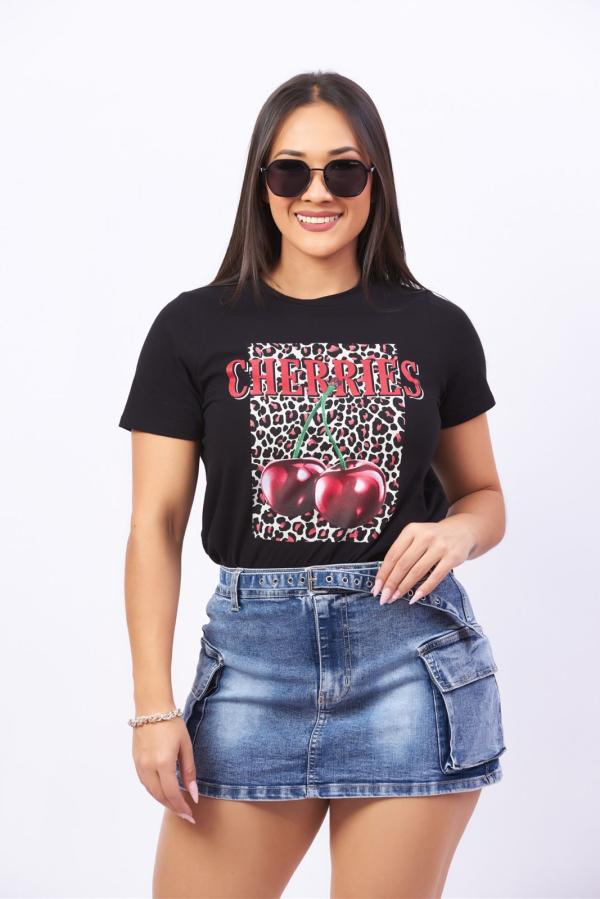 BLUSA CHERRIES NEGRA LARGE