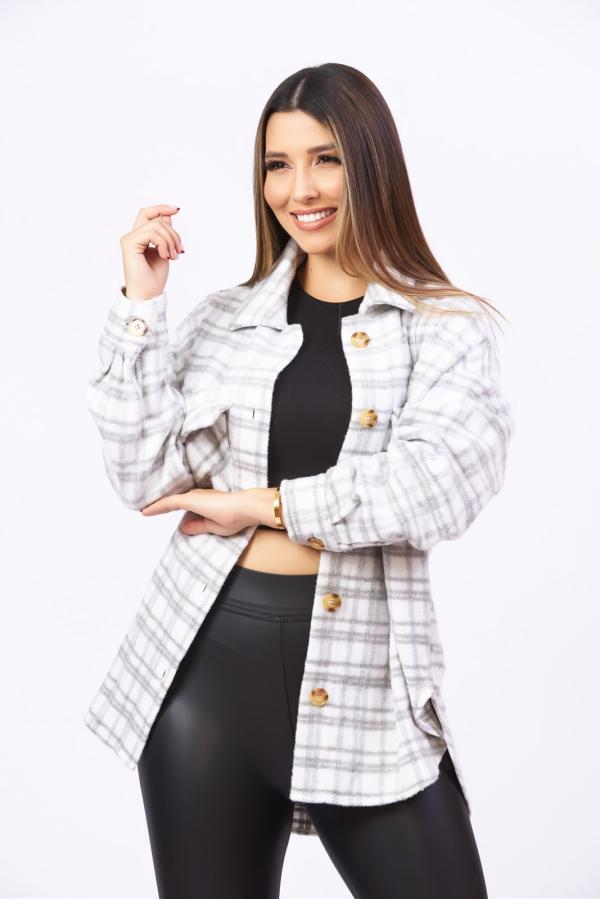 ABRIGO BLANCO CON GRIS TIMING SMALL