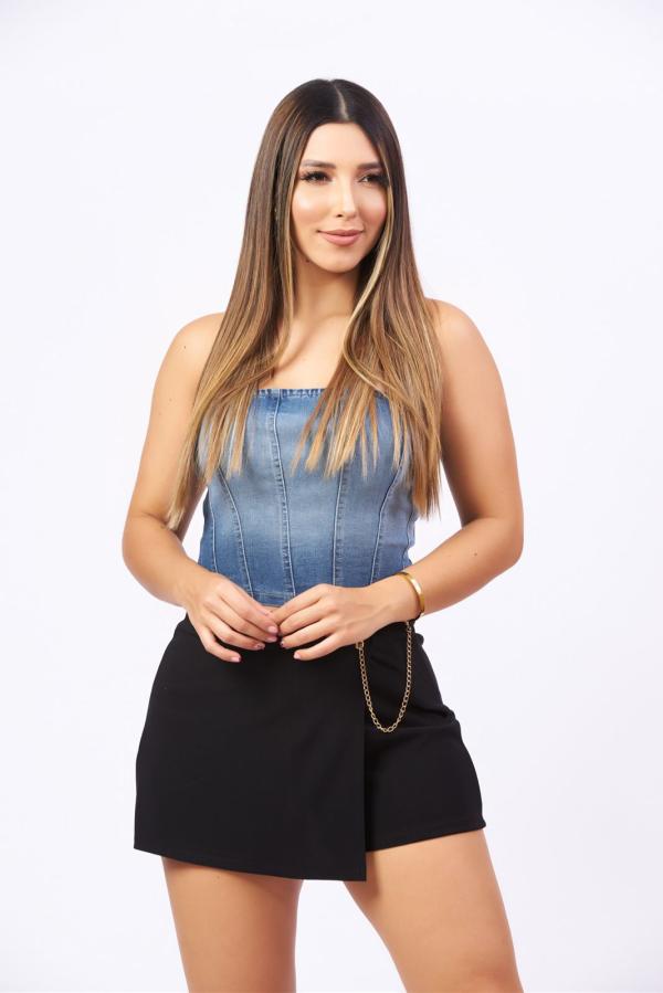 CROP TOP MEZCLILLA TIMING LARGE