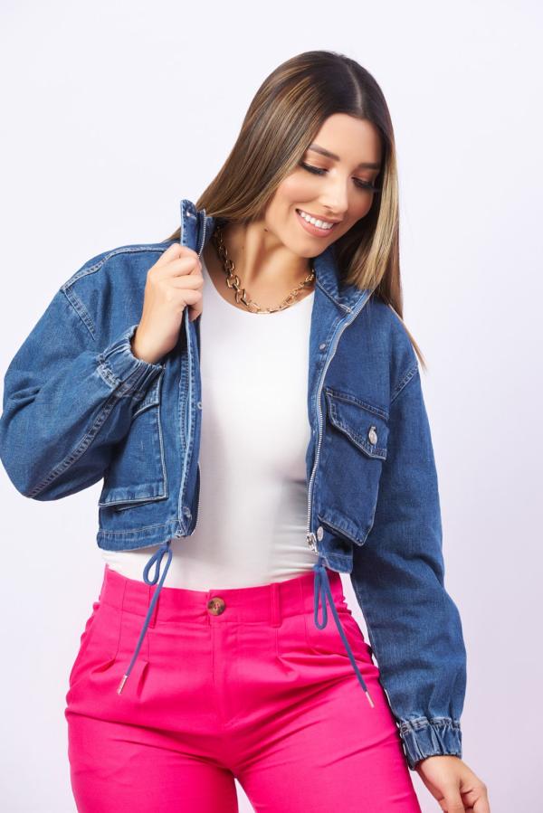 JACKET AZUL MEZCLILLA LOVE TREE MEDIUM