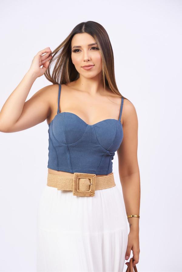CROP TOP AZUL  IRIS LARGE