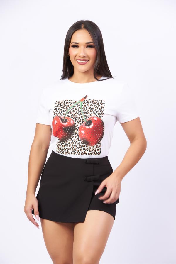 BLUSA CHERRIS  ANIMAL PRINT BLANCA MEDIUM