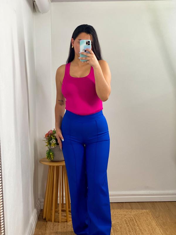 PANTALON VESTIR AZUL LARGE